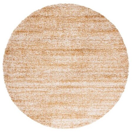 Safavieh 7 x 7 ft. Hudson Shag Round Power Loomed Rug; Ivory & Gold SGH295G-7R
